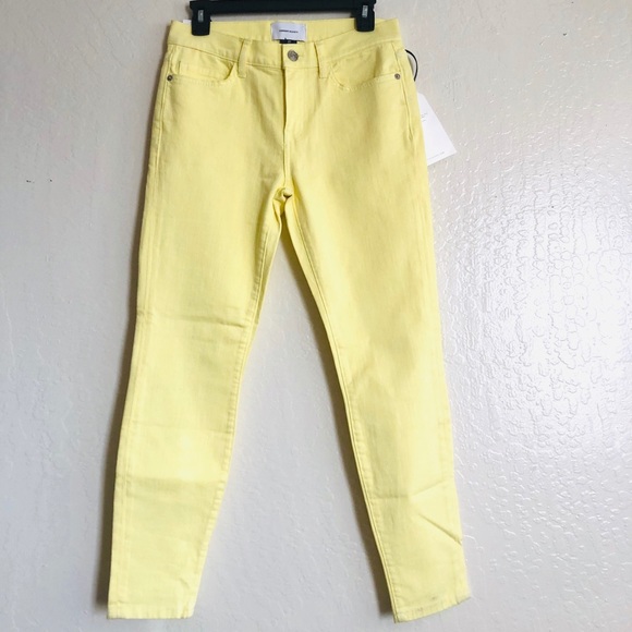 NEW Current/Elliott The Stiletto Jeans in Acid Yellow shade Size 27 - Picture 2 of 8